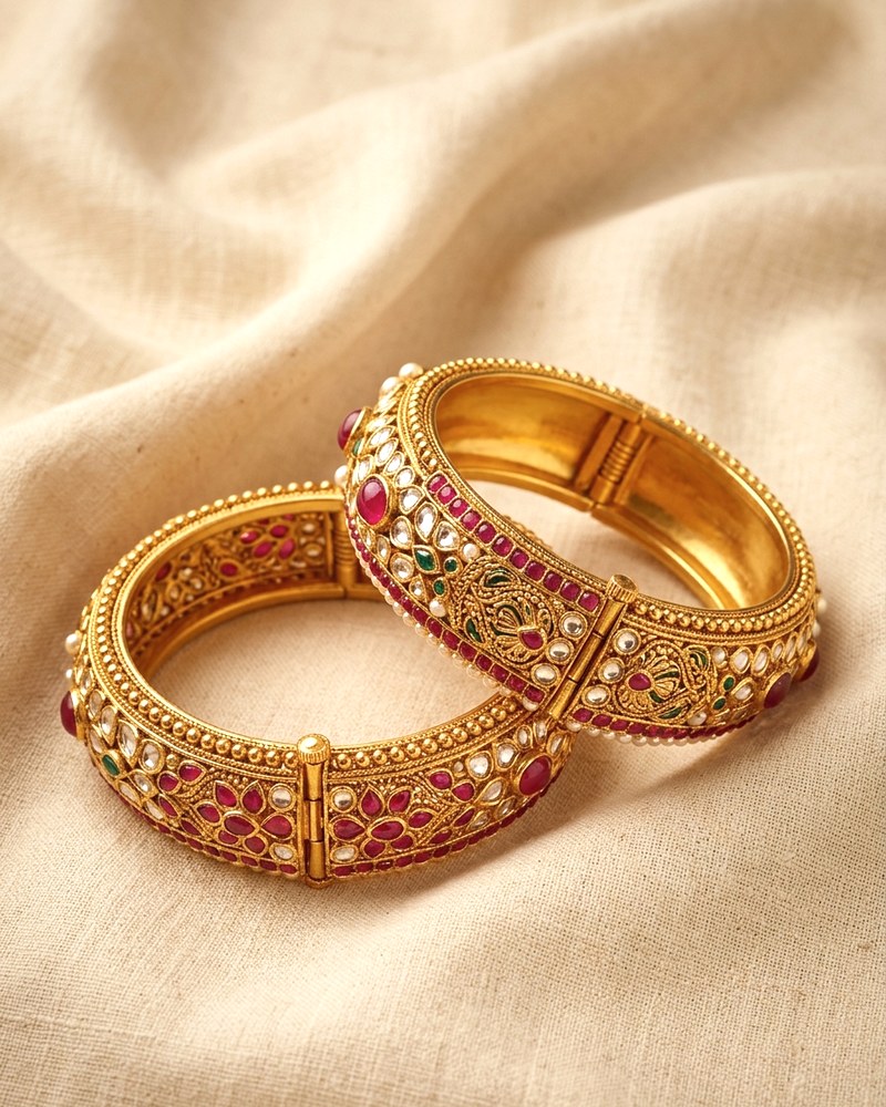 Samyukta Floral Filigree Adjustable Kada